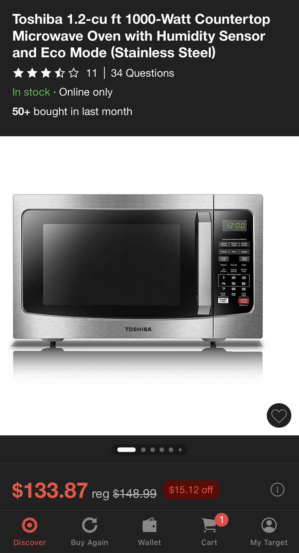 NEW TOSHIBA MICROWAVES