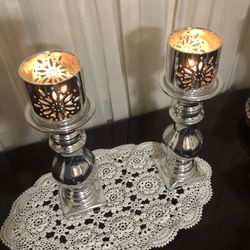 Candle Holders Set Of 2 Piece 