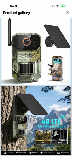Solar Powered 4G LTE Trail Camera & Video Doorbell, Pre-Installed SIM Card, WiFi-Free 1080P Cam, PIR AI Motion Sensor, Waterproof, 2-Way Talk, Night V