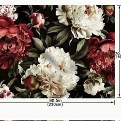 New Polyester Floral Photo Backdrop, Size On Pic