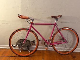 Pink Single speed Road Bike - Brooks saddle - Good condition