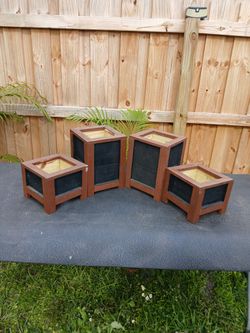 Tiny Cedar Wood Planter Box Set