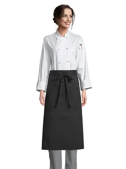 11 Reversible Pocket Bistro Apron - Black 30"W x 32"L - Lot of 11