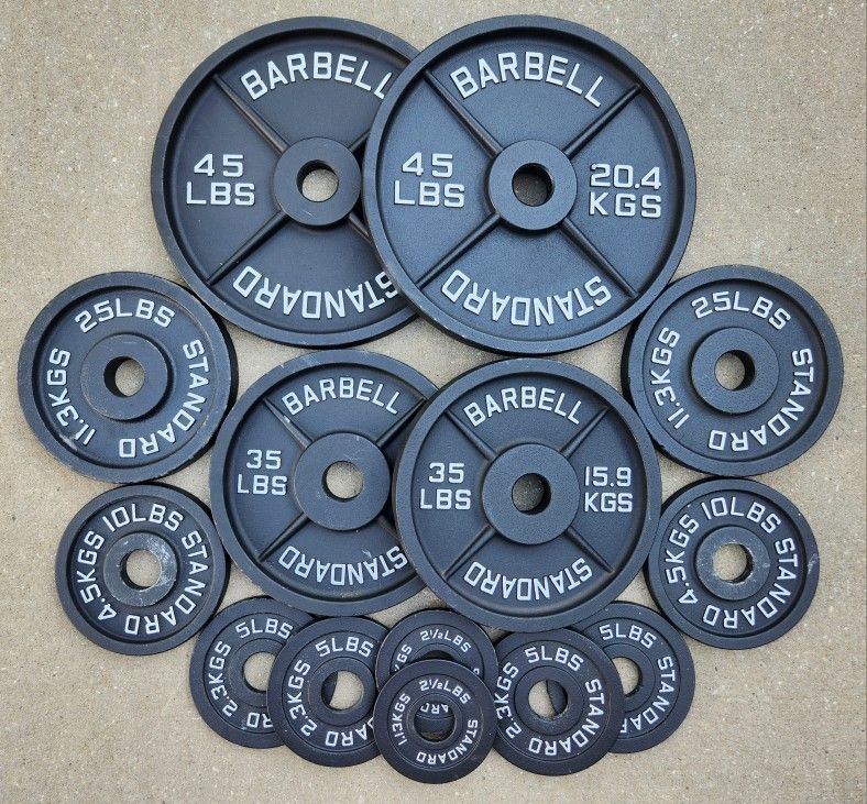 Black Olympic Iron Weight Plate Set
