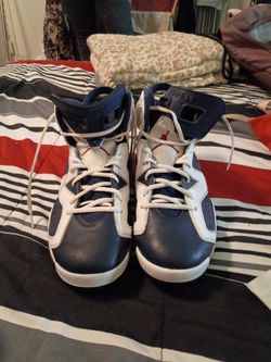 Air Jordan 6 Olympic Navy White Sneakers