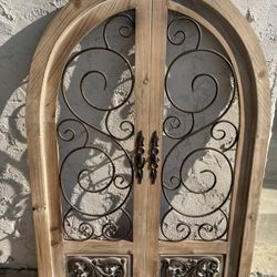 Large Wood & Metal Scroll Decor