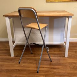 Work / Art Table With Shelves and Chair
