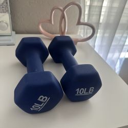 2 10lb Neoprene Dumbbell Hand Weights for Exercise and Muscle Toning 