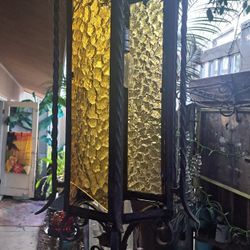 Antique Wrought Iron Hanging Lamp