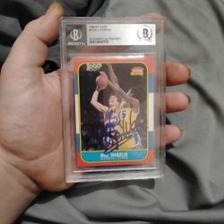 Bill Hanzlik Autograph Beckett Slab 1986-87 Fleer