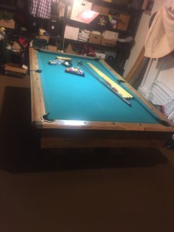 Full size slate pool table