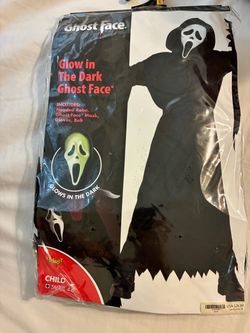 Ghost face costume.   Glow in the dark