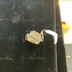 Ladies Ring Swirl Style Yello Gold 14k White Price Available upon request