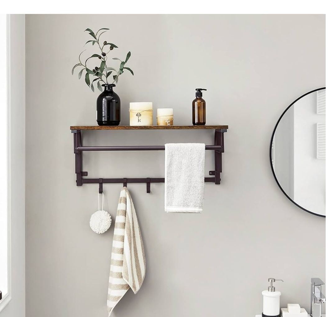 Mounted Coat Rack with Hanging Rod