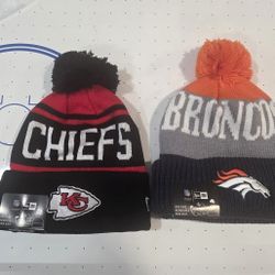 CHIEFS, BRONCOS Beanie WINTER HATS