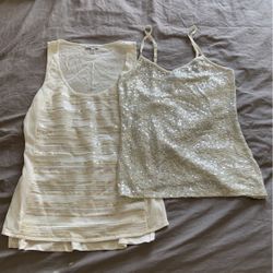 New Tops… Express Brand Party Sleeveless Tank Tops With Sequins New Xs  $10 Each 