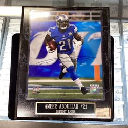 Ameer Abdullah Autographed Picture, Placard