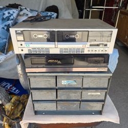 JVC Dual Cassette Deck and Samsung VHS Player