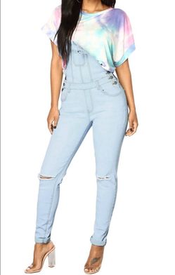 Washed Blue Denim Romper