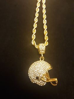 Football Hemet Designer rope chain with stones 20"