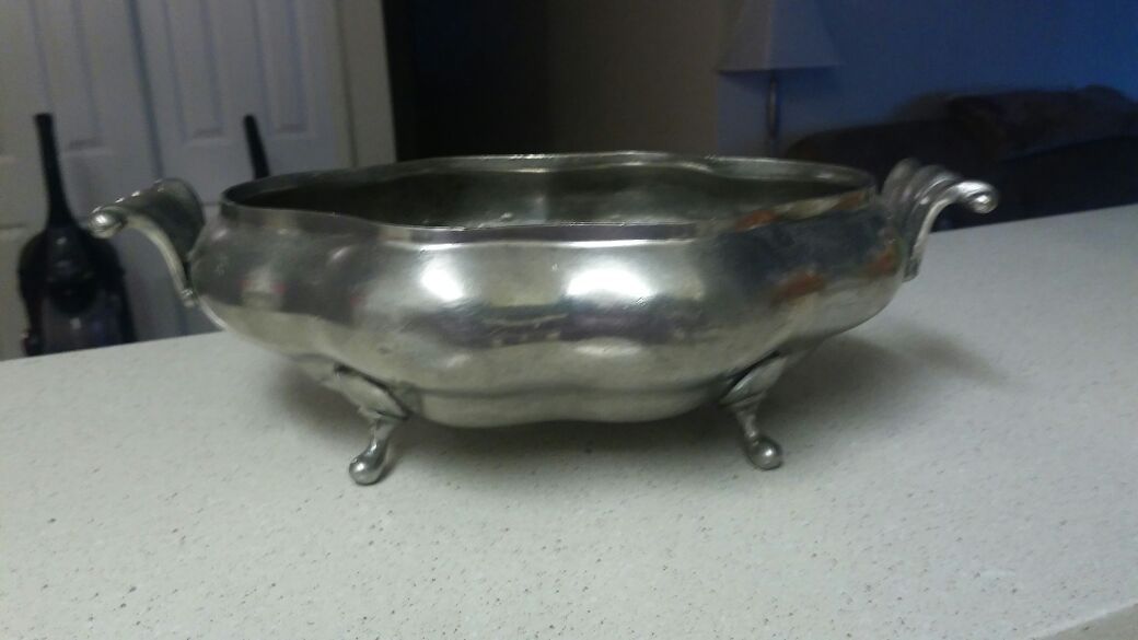 Pewter 95% made in Italy Angel mark vintage saucer