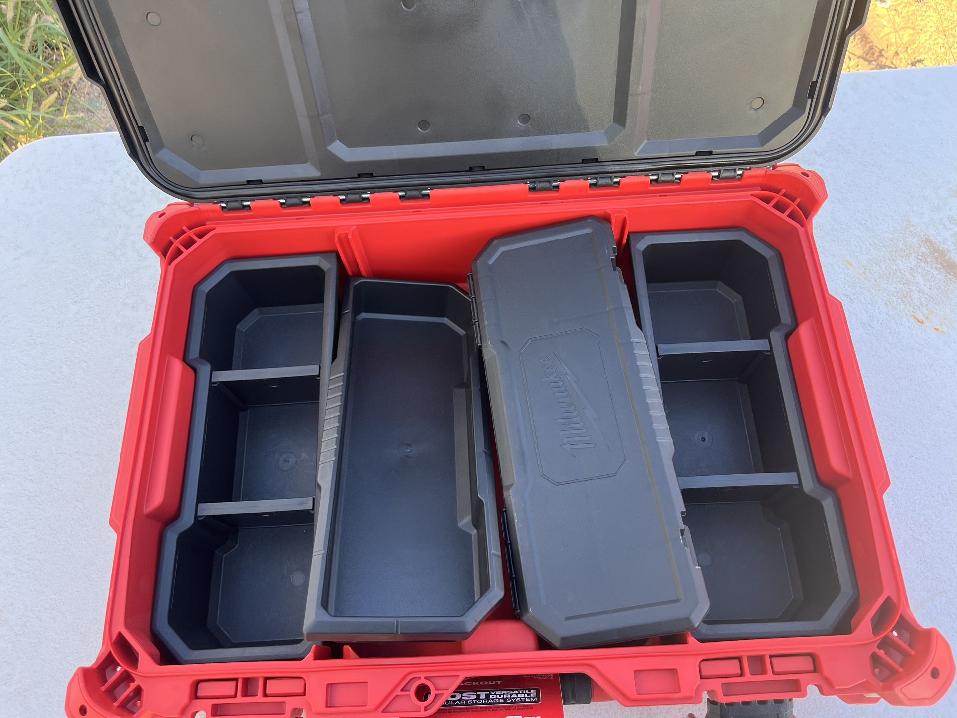 Milwaukee PACKOUT 22 in. Medium Red Tool Box with 75 lbs. Weight Capacity