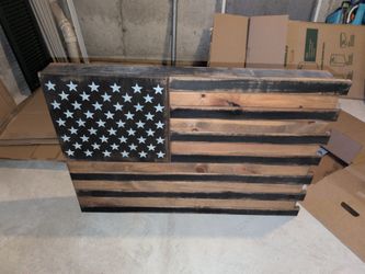 Handmade Wooden American Flag