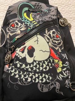 NWT Ed Hardy Skull Messenger Bag