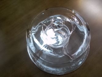 Vintage clear gas pedestal serving dish