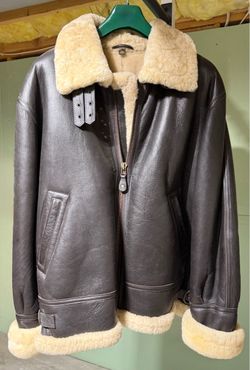 Leather bomber jacket