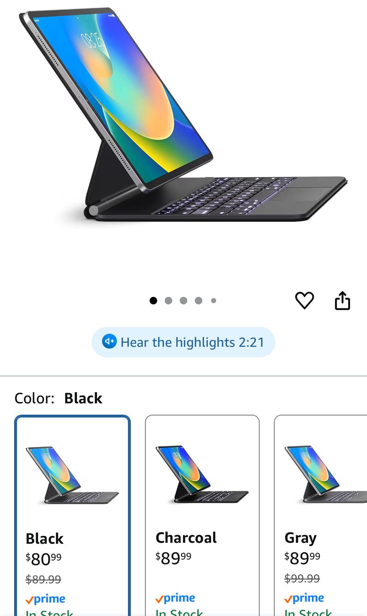 Keyboard Case for iPad Air 11-inch (M3 2025 / M2 2024) & iPad Pro 11 inch(1st/2nd/3rd/4th Generation) – Magic-Style Magnetic Keyboard Case with Multi-