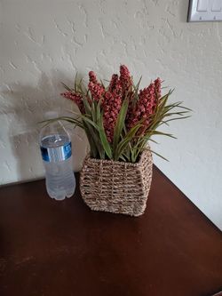 Artifical Plant With wicker basket