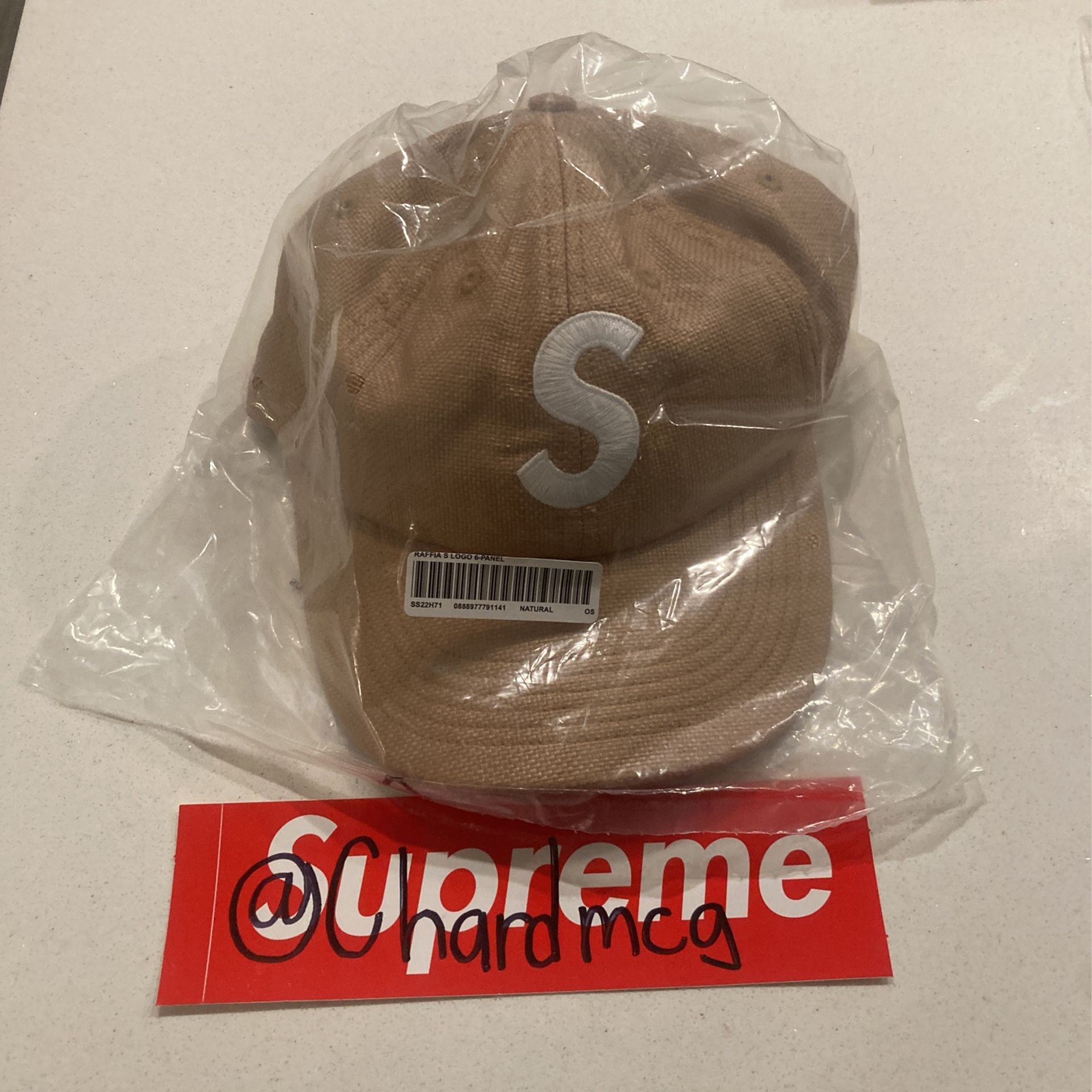 Supreme Raffia S Logo 6-panel Hat