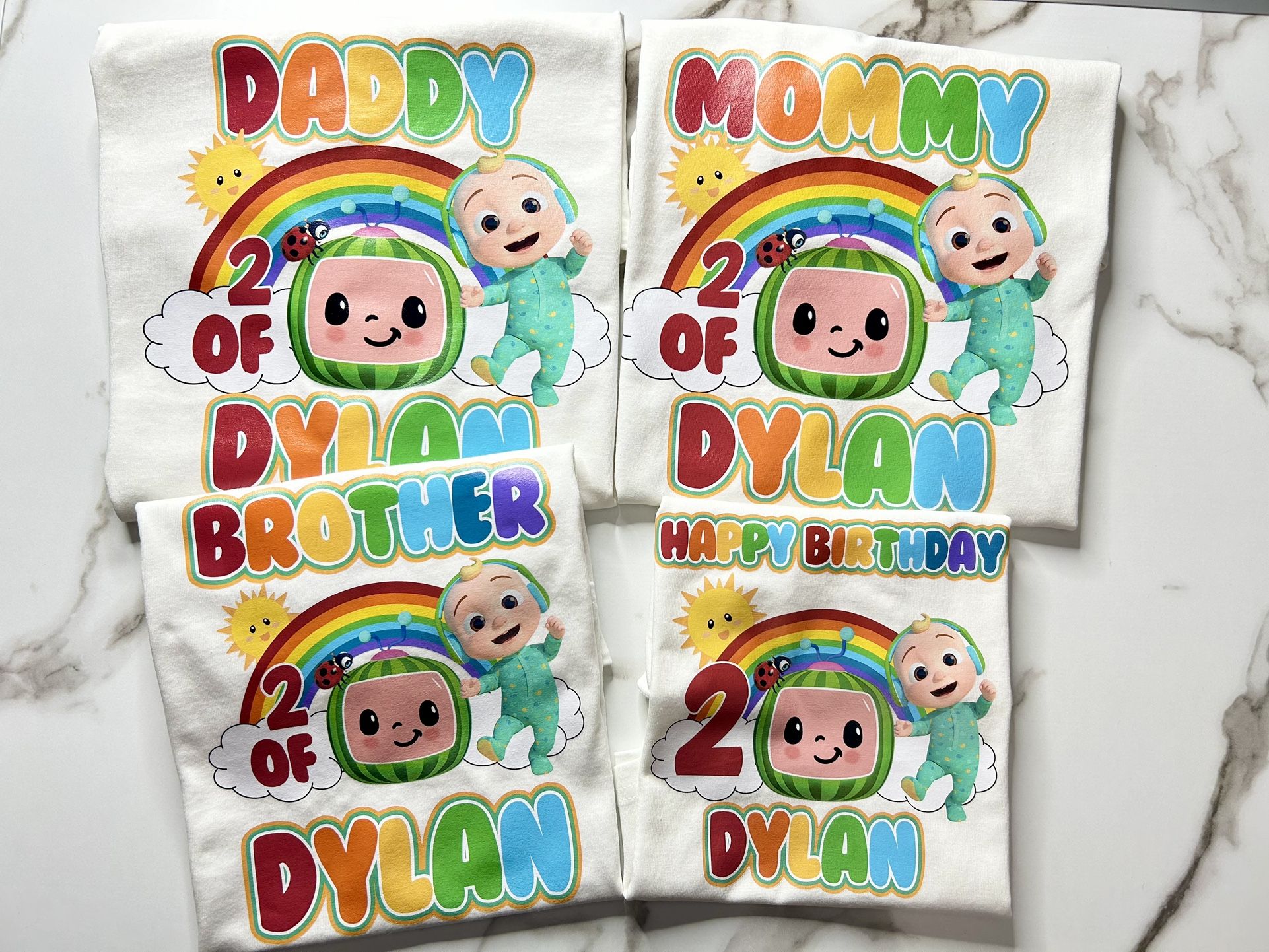 Cocomelon Tshirts Birthday / Playeras Para Fiestas 