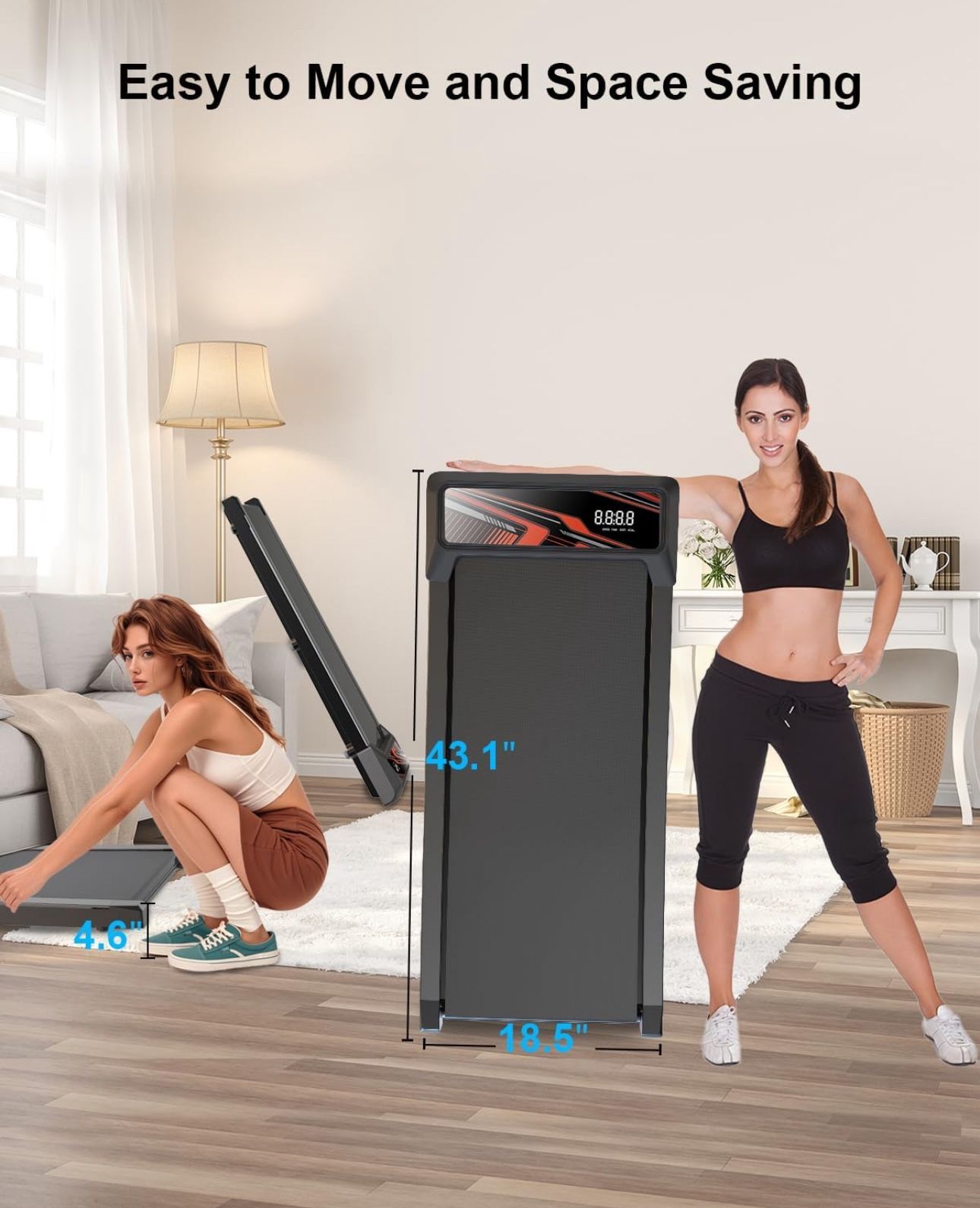 Walking Pad Treadmill is Perfect for Your Home or Office Compact Design, Portable & Remote Control and App Data Link