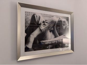 Framed Marilyn Monroe B&W photo and 2 Marilyn Monroe coffee table books