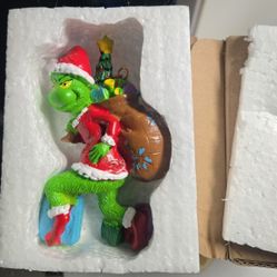 The Grinch Resin Tiptoeing Christmas Ornament