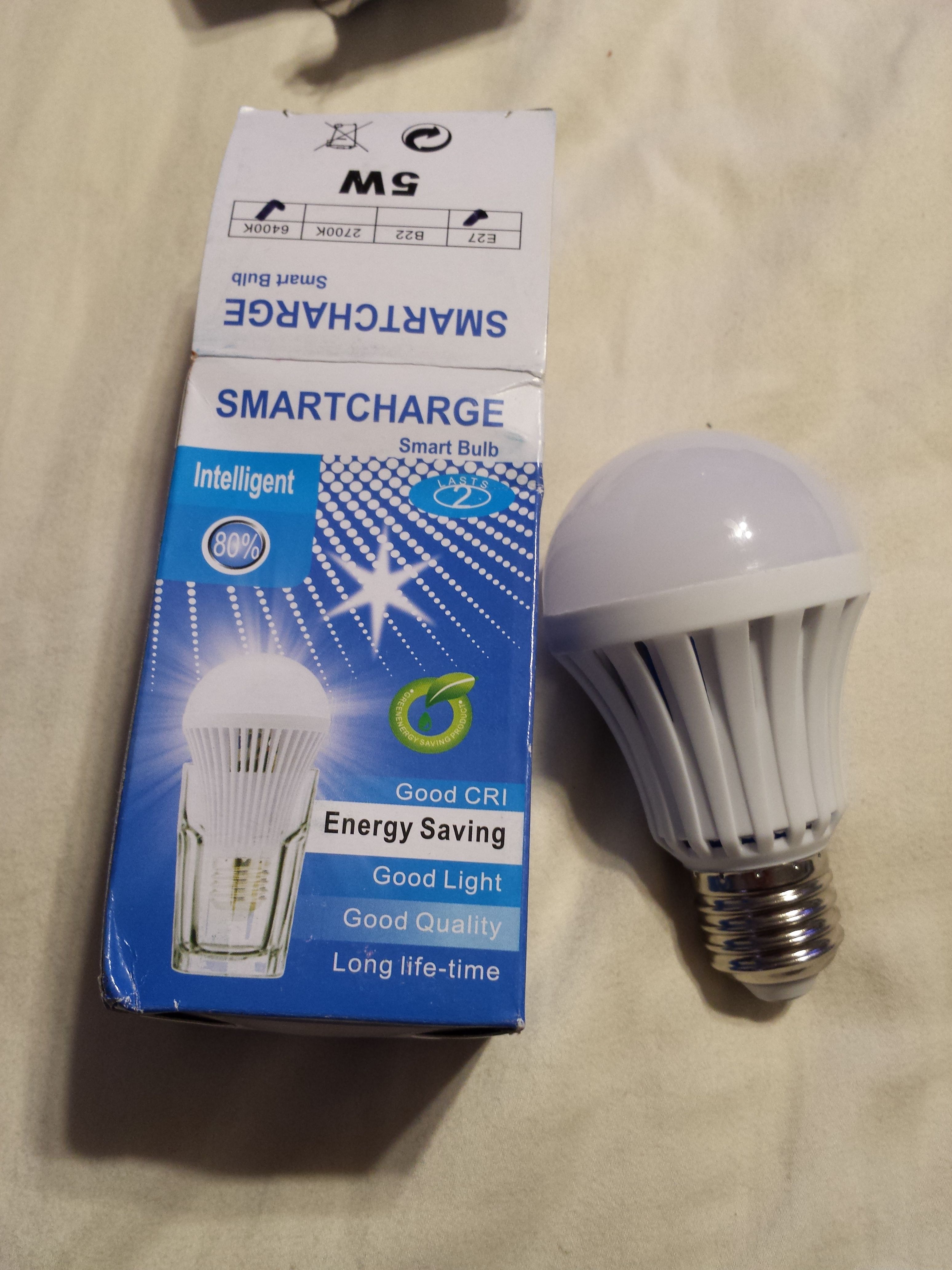 Smartcharge smart bulb 4 hours of light on power outage