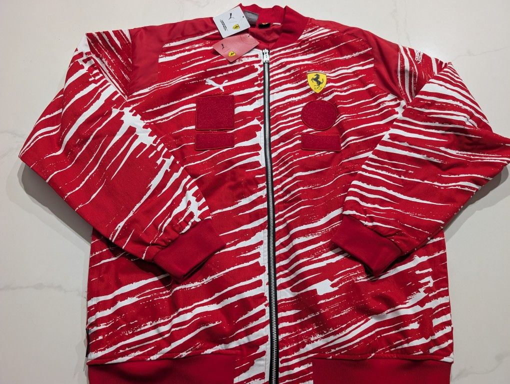 Puma Scuderia Ferrari x Joshua Vides Red Race Jacket Men’s Size Large NWT $180