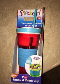 BRAND NEW IN BOX~ "SNACKEEZ!" 2-IN-1 SNACK & DRINK CUP (AS SEEN ON TV)