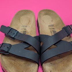 Birkenstock Yao Balance Black Birko Flor Sandals Women's Size 7.5-8us EU38