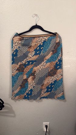 Patchwork Print Midi Skirt
