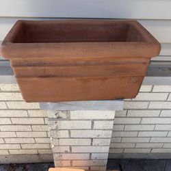 Vintage deRoma terracotta window box rectangular planter pot made in Italy  plain style