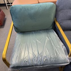 Modern Accent Chair Living Room Chair Armchair Upholstered Chairs Leisure Chairs with Metal Frame Legs for Home, Bedroom, Reading, Green brand new  $8