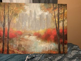 City/ Forest Skyline Painting 