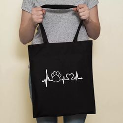 Bulldog Canvas Tote Bag - Black 