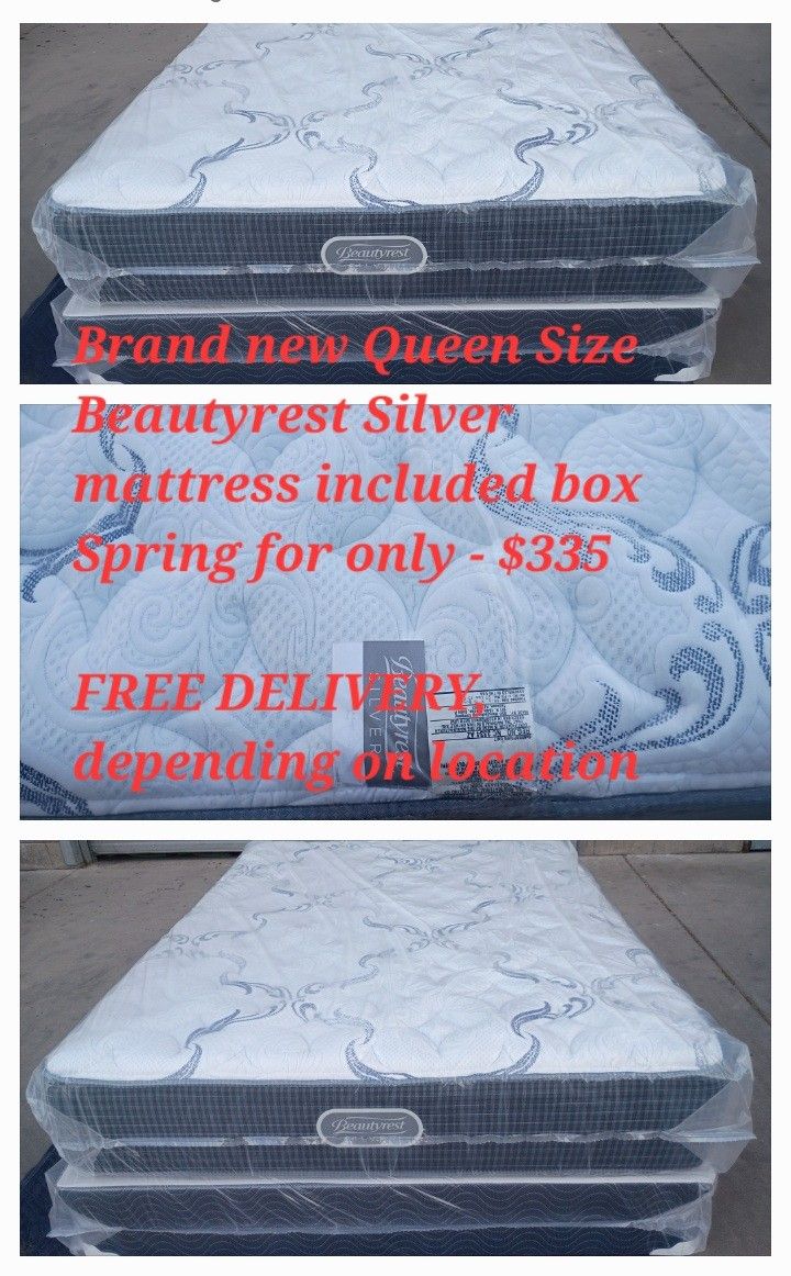 Brand New Queen Size Beautyrest SILVER Mattress Included Box Spring.