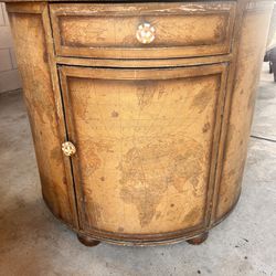Vintage World Map Cabinet Entry table / sideboard / buffet 
