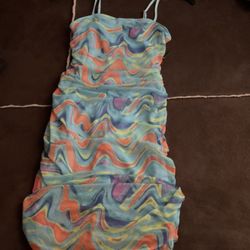 Multicolor Mermaid Dress 👗 Size S Nuevo 