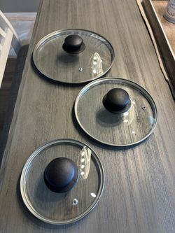 2 Set Glass Pots Pans Or Skillets Lids 6” 7” 8” 9” 10”